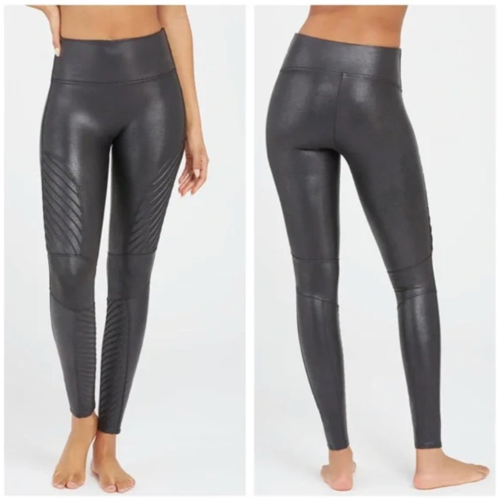 SPANX Black Faux Leather Leggings